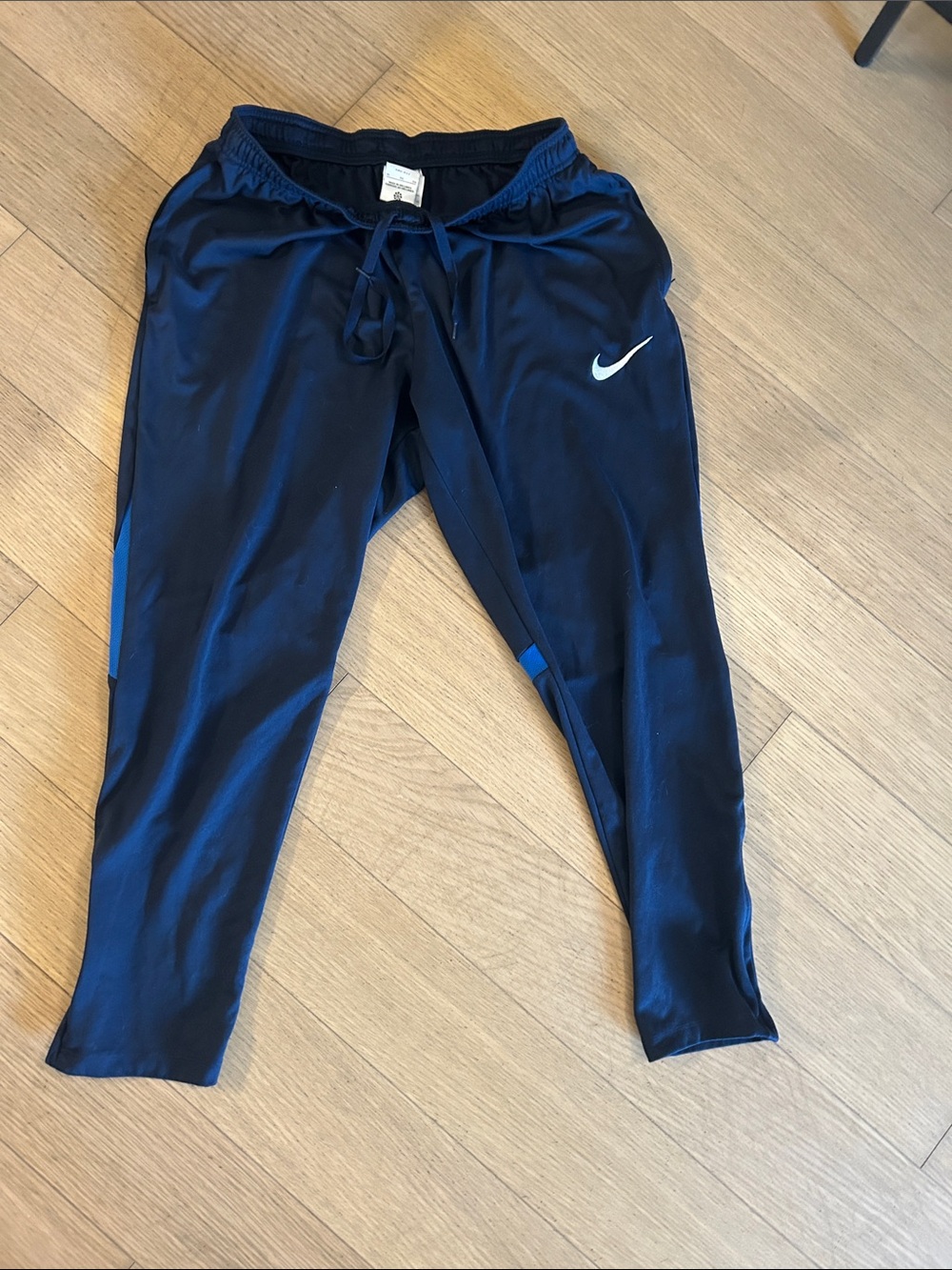 Nike Kids Navy Blue soccer Track Pants with White Swoosh